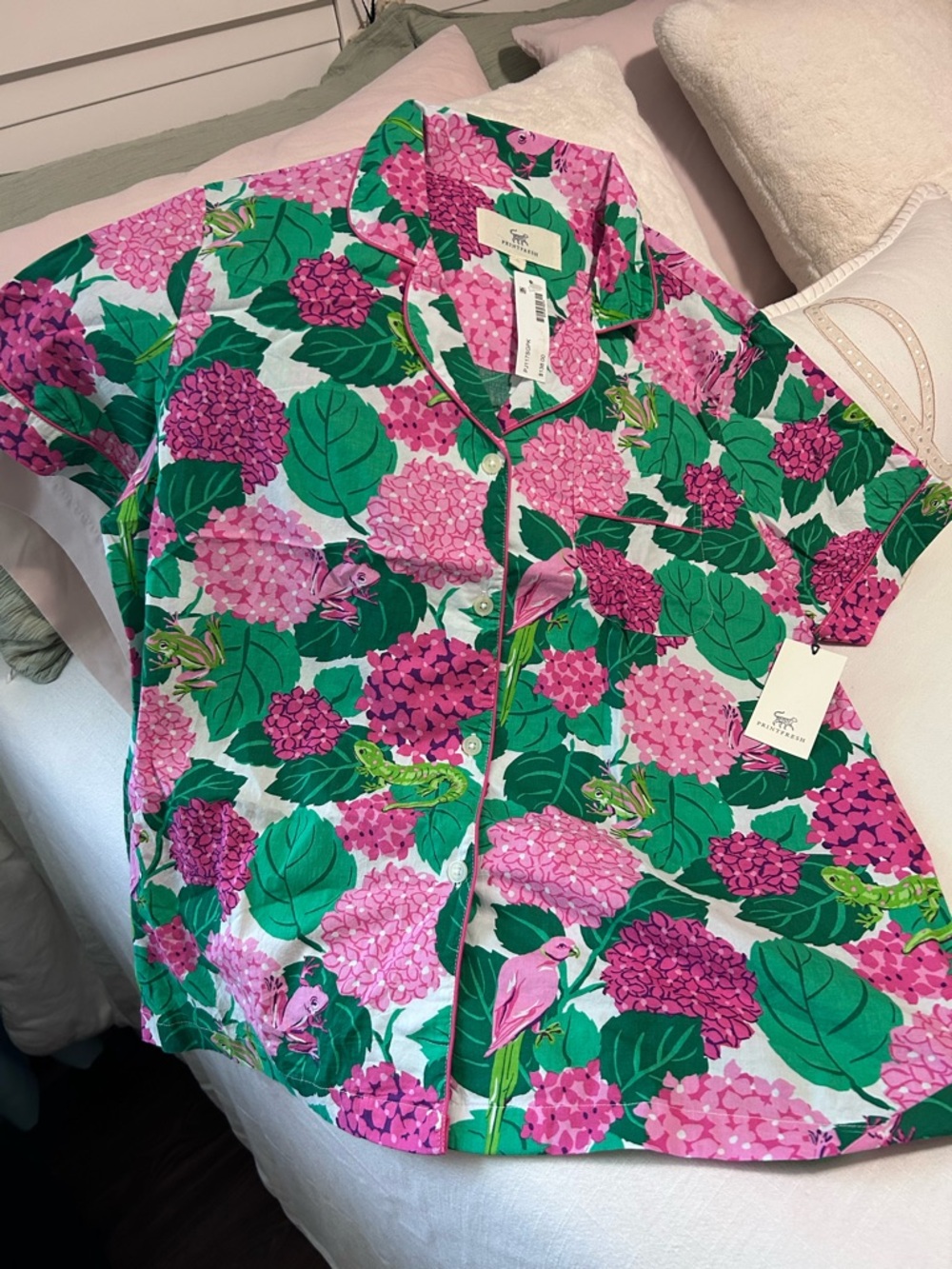 Printfresh woman’s short sleeve pajama shirt SECRET GARDEN..